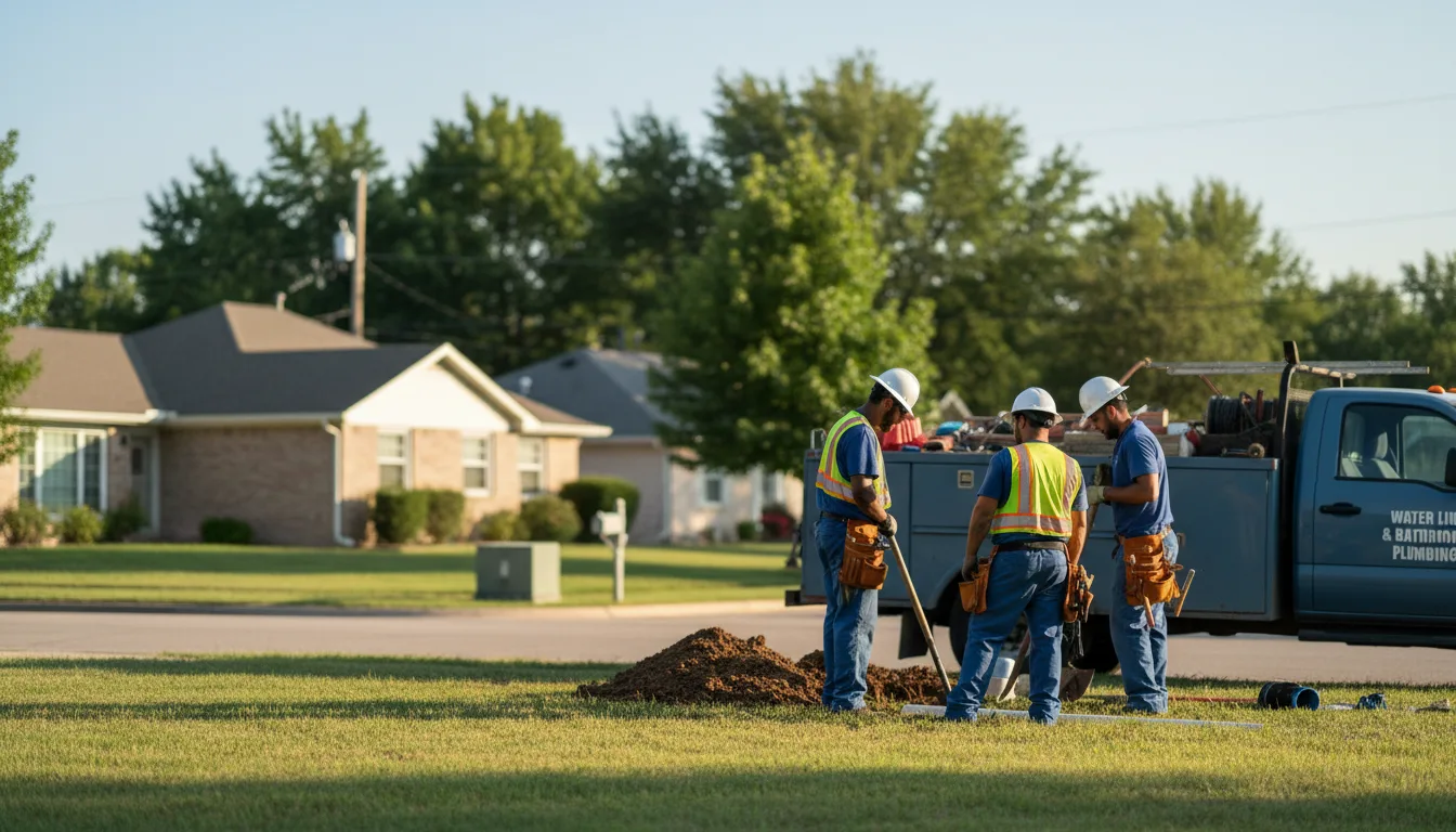 Residential water line and bathroom plumbing service in Bath, SD